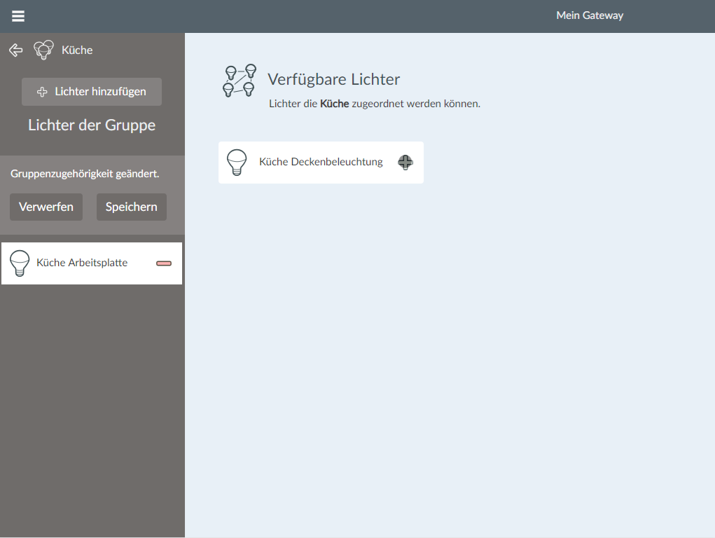 Lichter einer Gruppe zuweisen - Browser