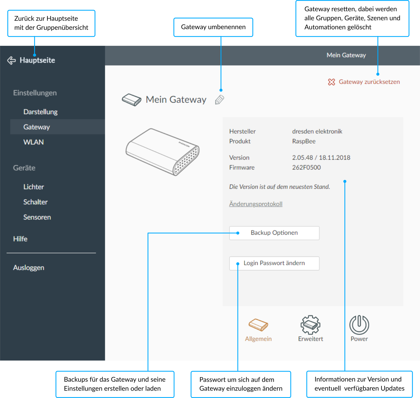 Allgemeine Einstellungen - Browser
