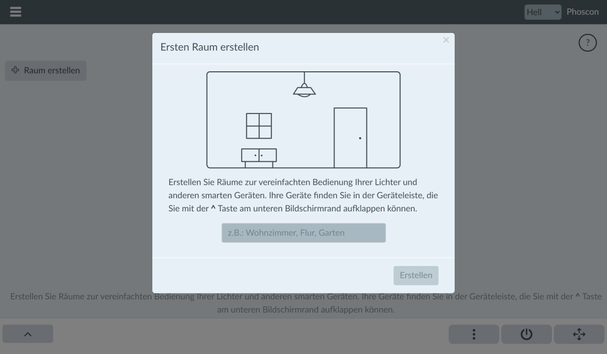 Raum erstellen - Browser