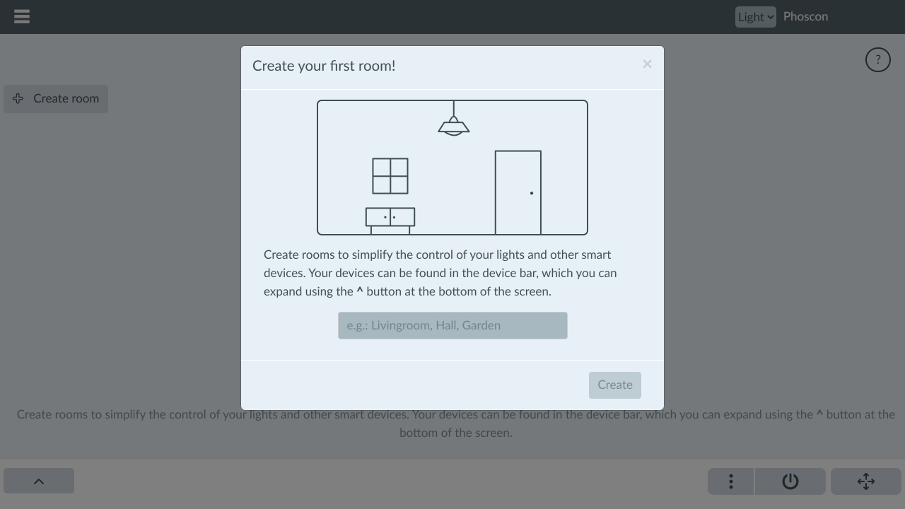 Create room - Browser