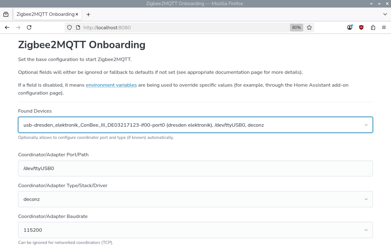 ConBee III Onboarding Selection Adapter