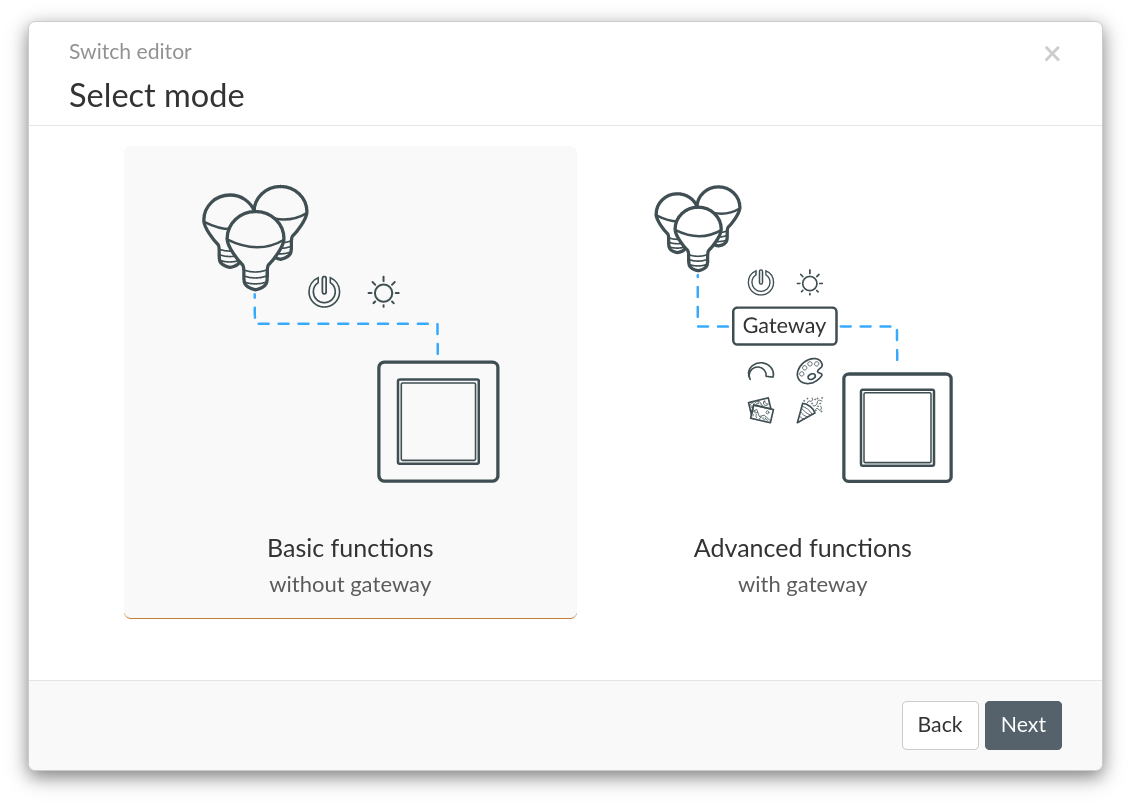 Kobold change mode in switch editor