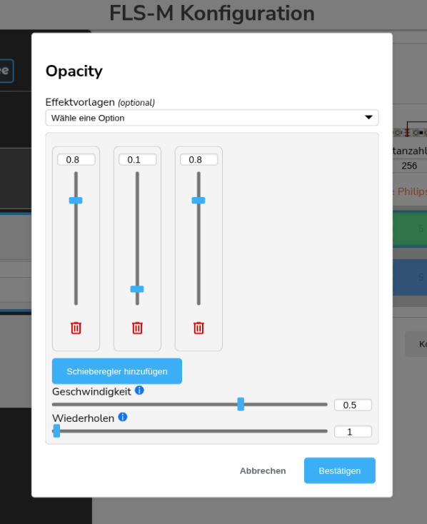 Config-Builder Beispiel: Überlagerung - Konfiguration des Effekts