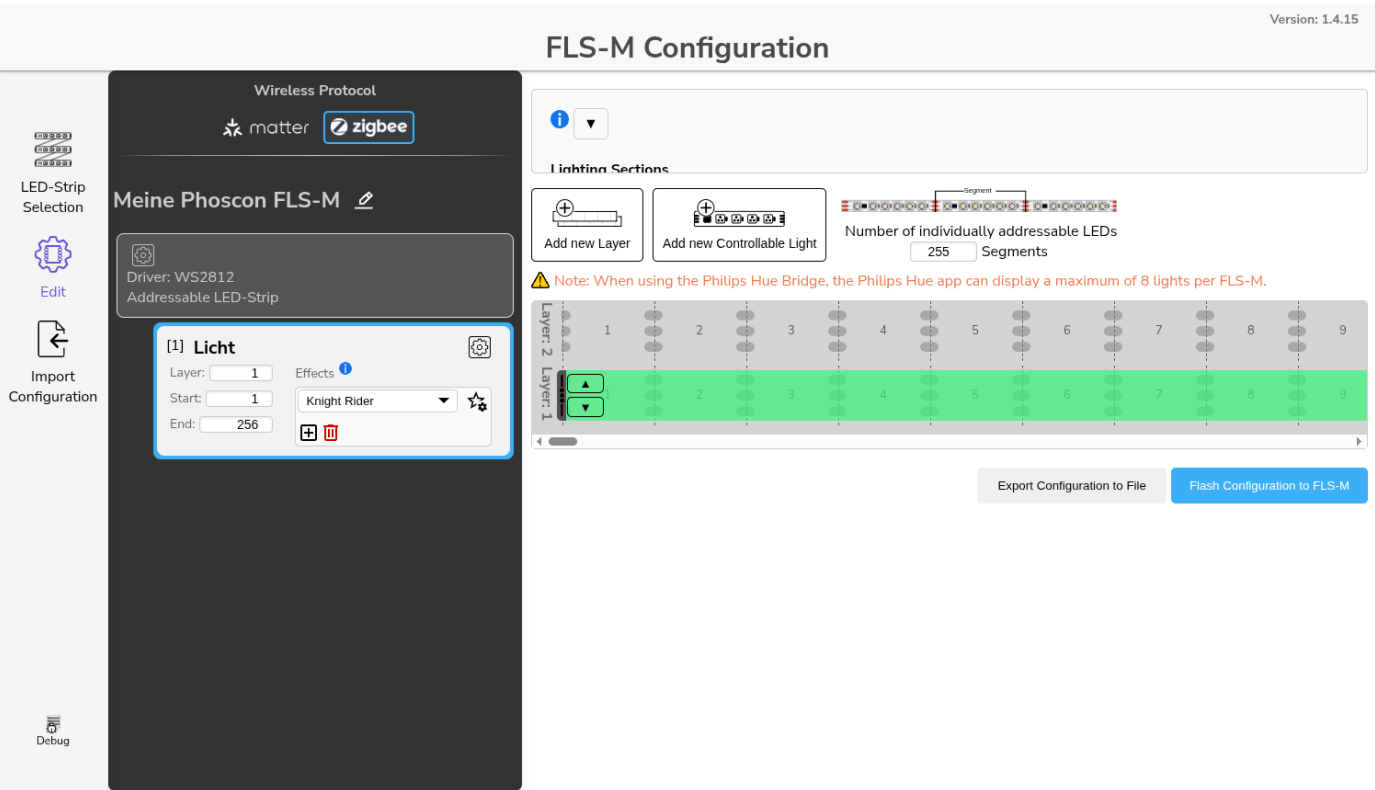 Config builder example: running light