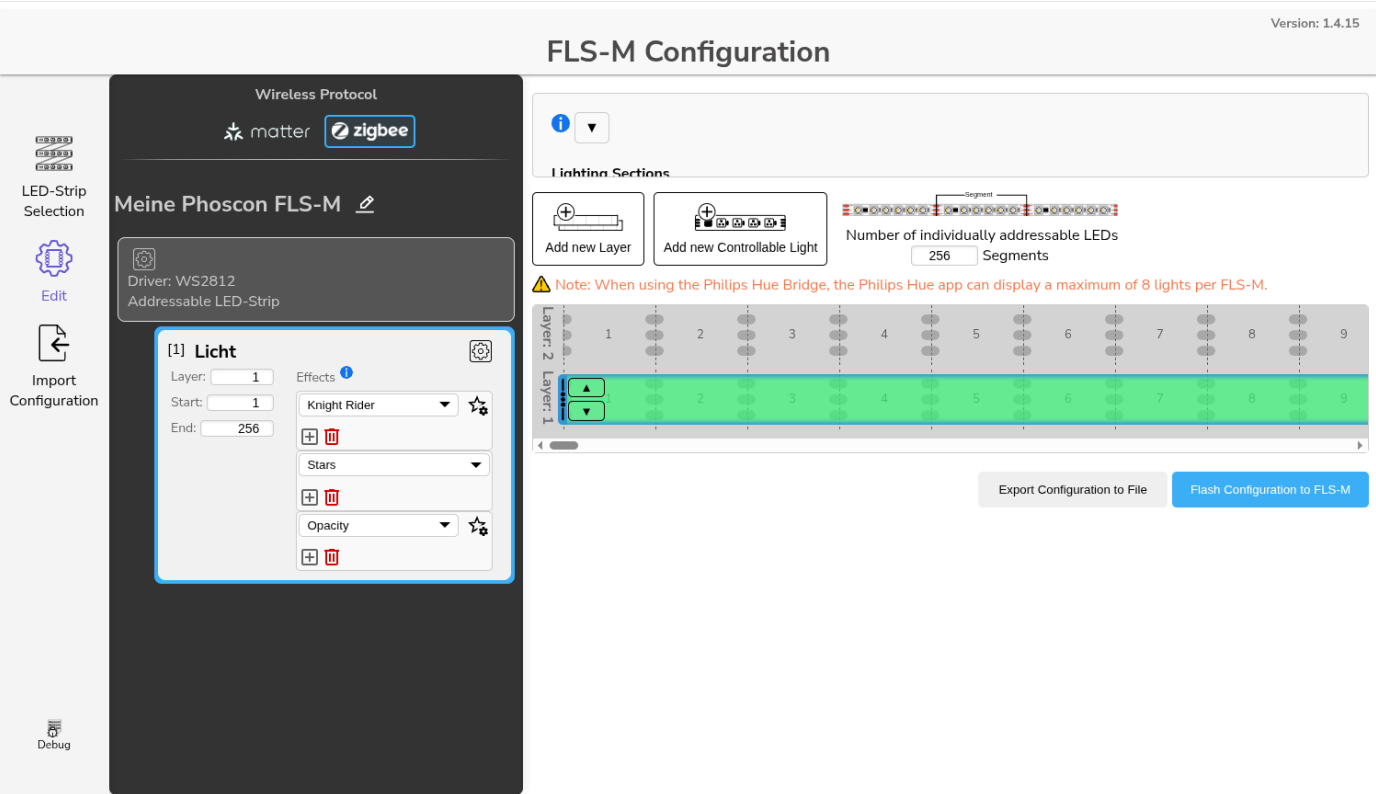 Config-Builder example: effect changer