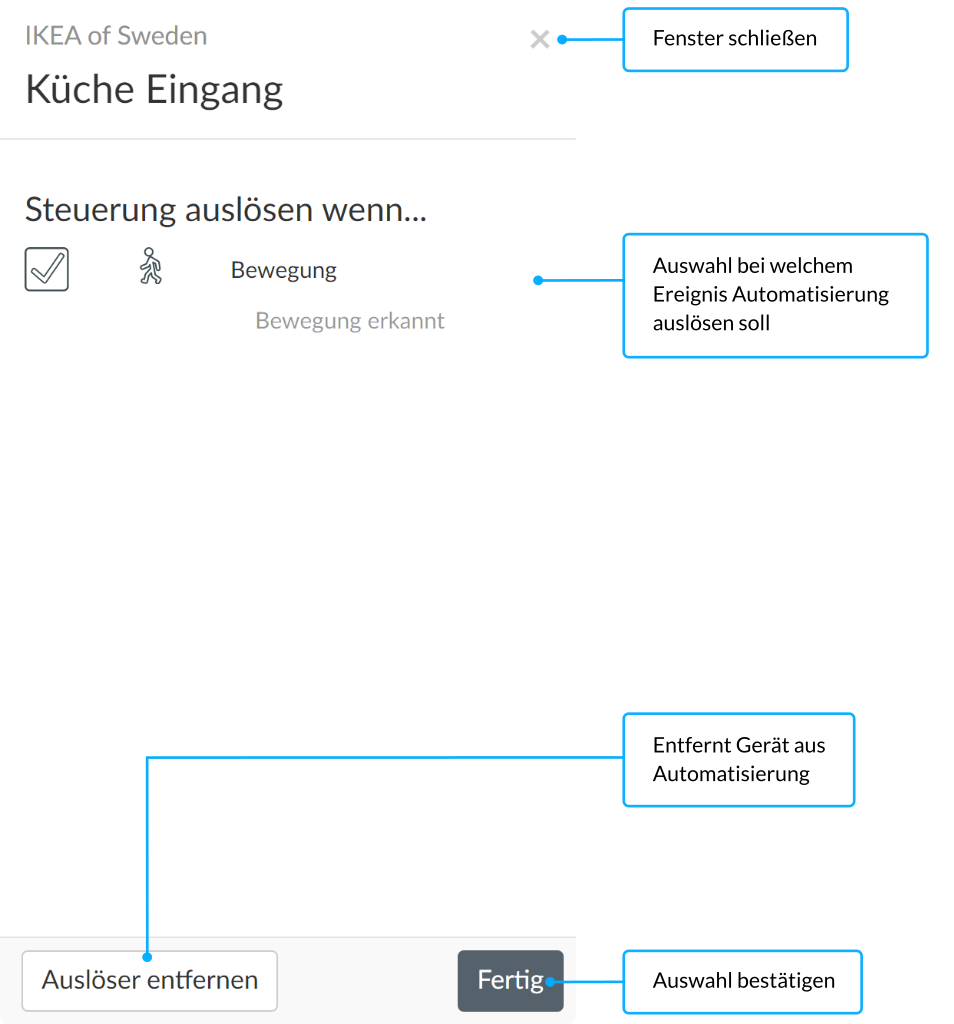 Auslöser bearbeiten - Smartphone App