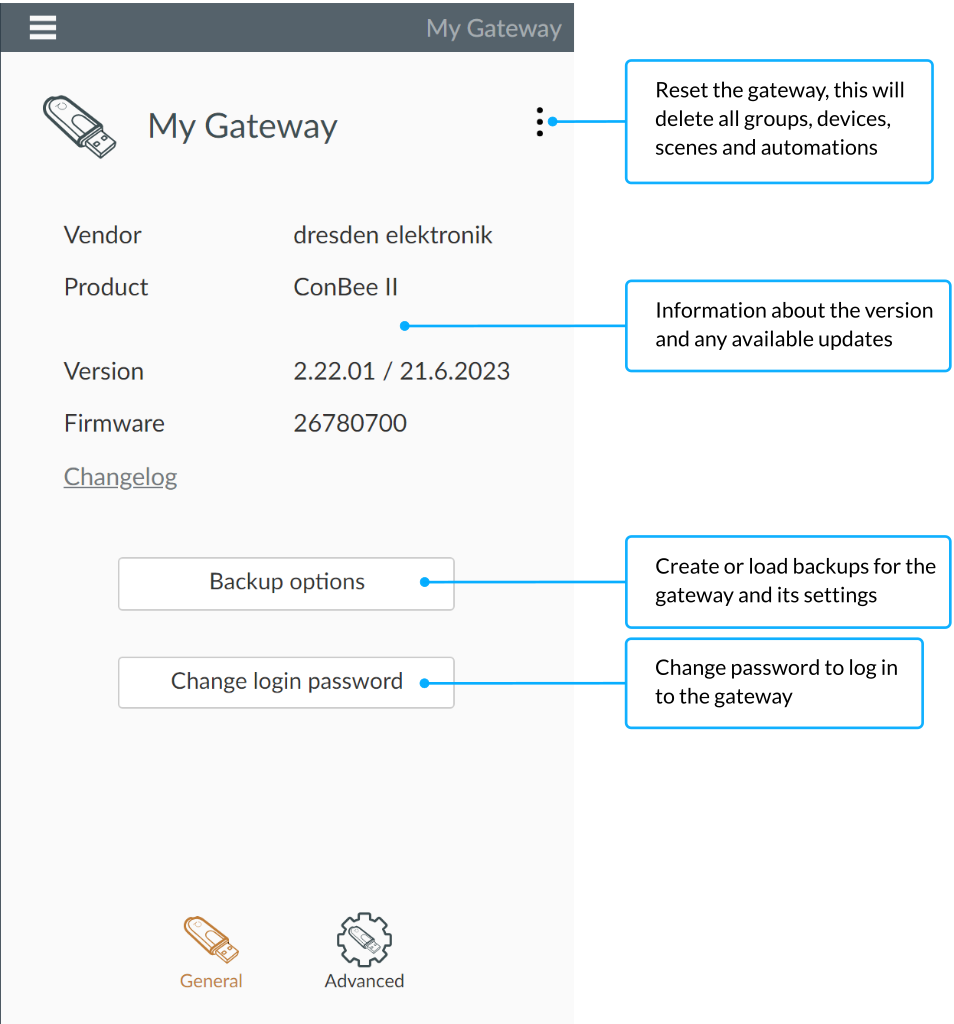 General Settings - Smartphone App