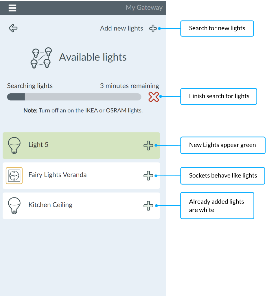 Add lights - Smartphone app