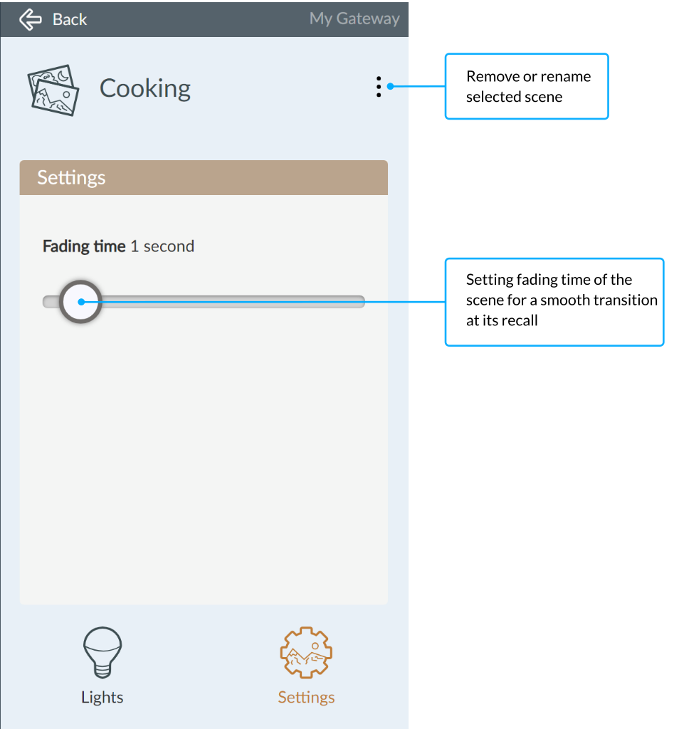 Scene Settings - Smartphone App