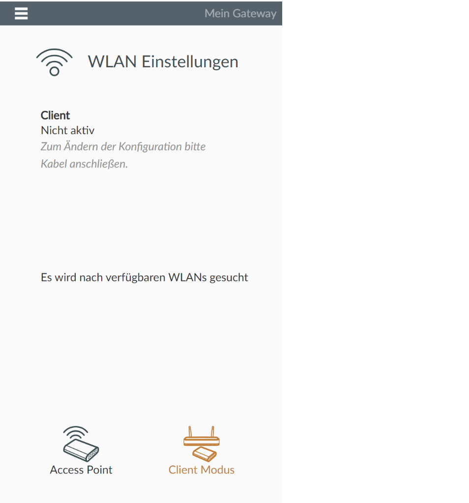 Client Mode Einstellungen