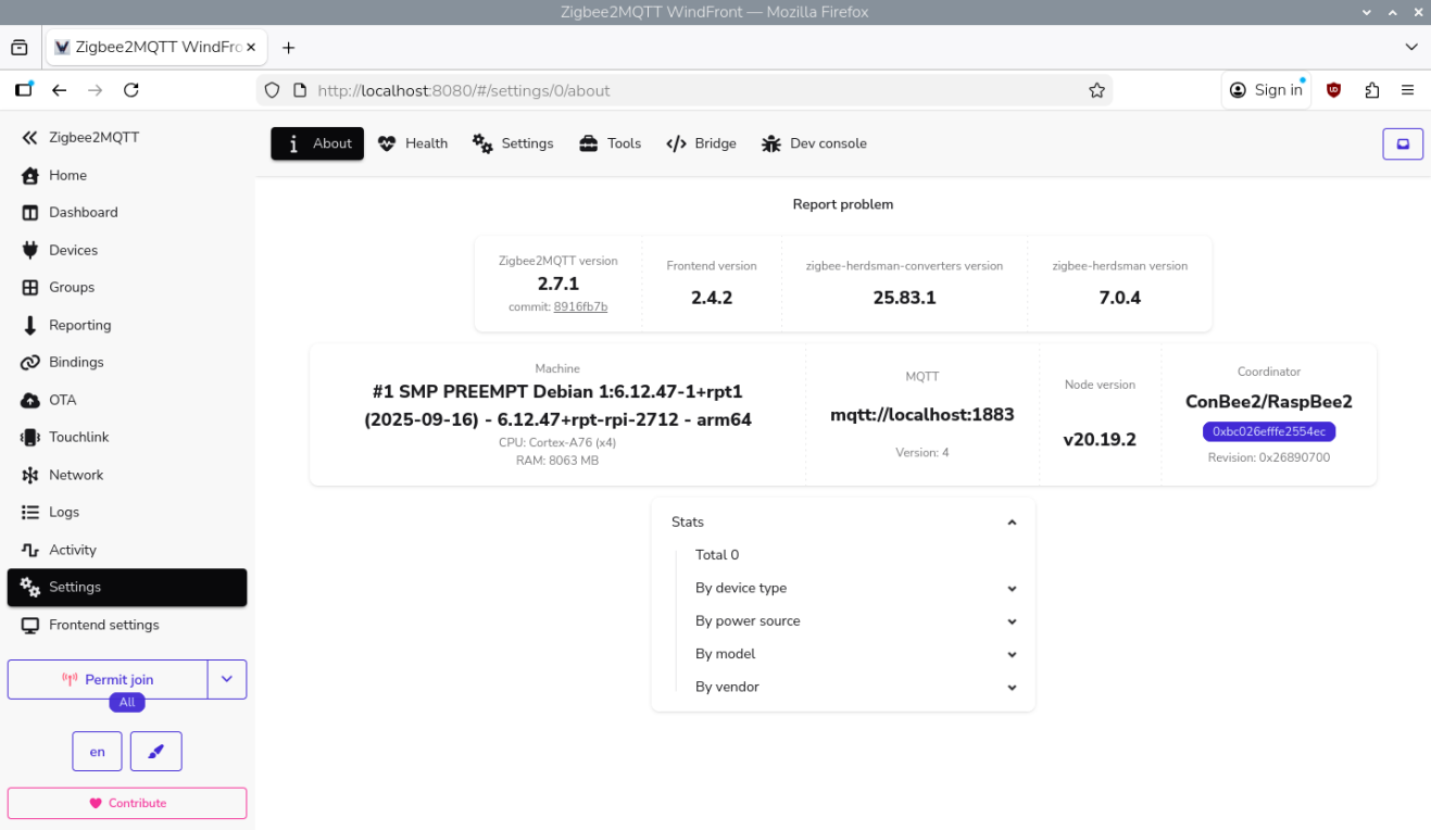 Zigbee2MQTT frontend
